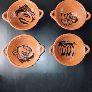 Vintage Mexican Red Clay Cazuela Bowls